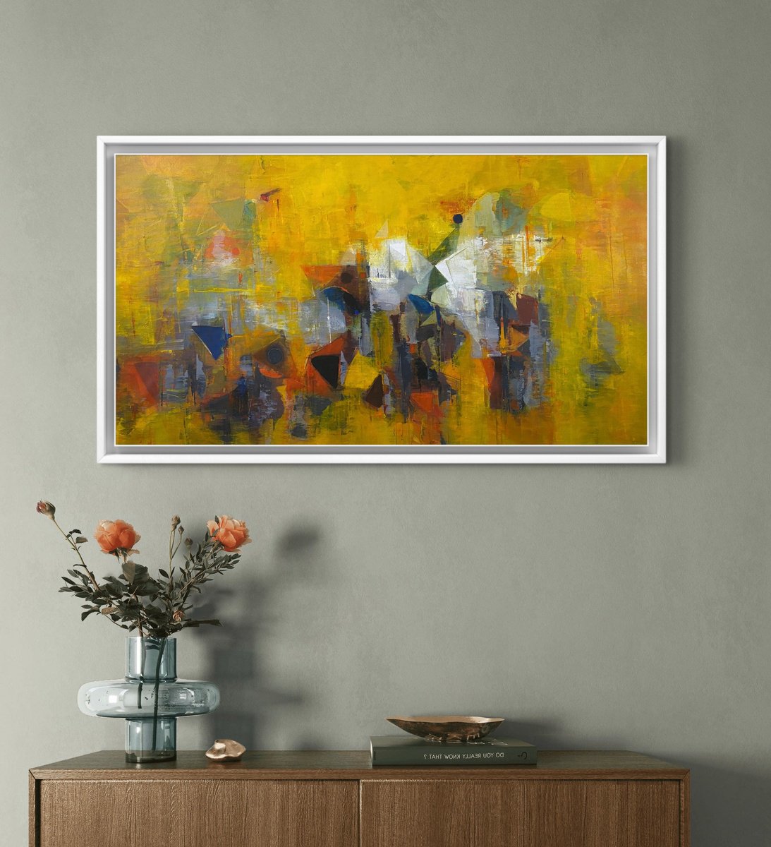 Organic Abstract Acrylic Painting By Athaang Art, 66 X 36, Evening Sky Energy, Original Artwork