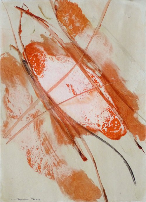 Red Abstract 1, 29x40 cm by Frederic Belaubre