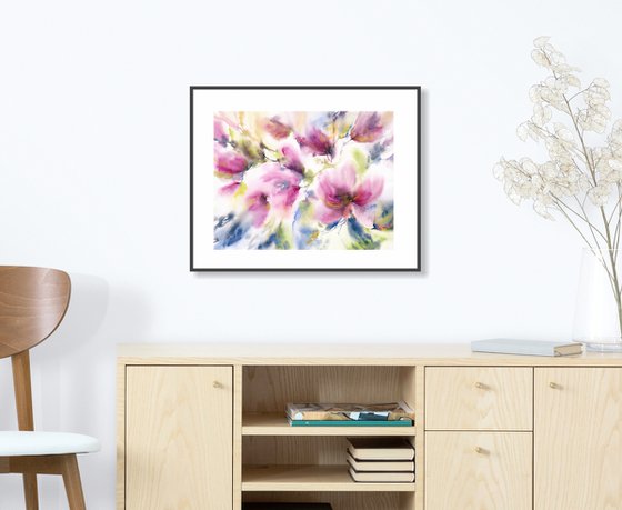 Magnolia watercolor painting