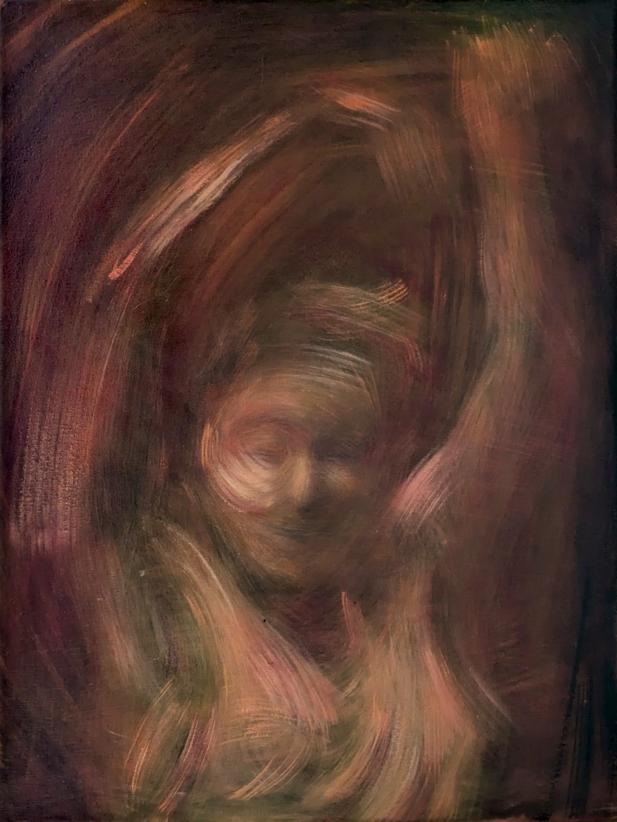 Expressive Portrait Oil Painting By Egle Colucci, 12 X 16, Female Dancer, Original Artwork