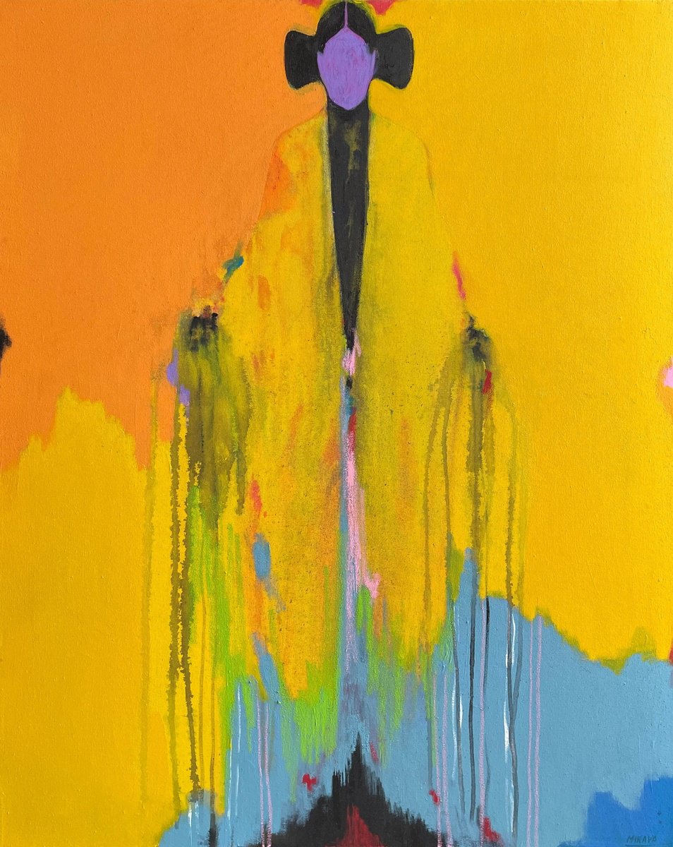 Abstract Painting By Gela Mikava, 31 X 39, The Alienatino Series, Original Artwork