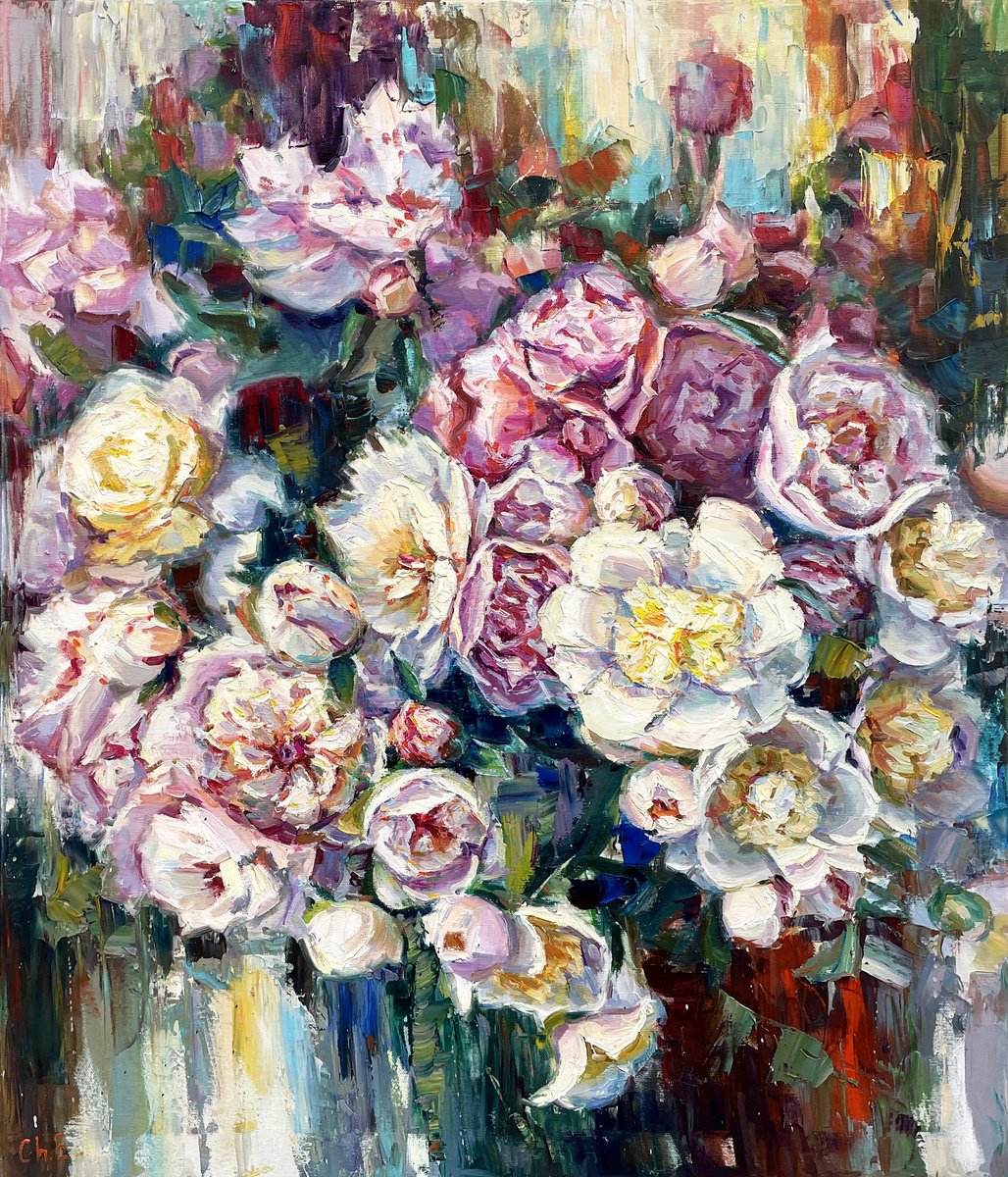 Bouquet Of Peonies By Evgeny Chernyakovsky, 25 X 31, Artwork For Sale On Artfinder
