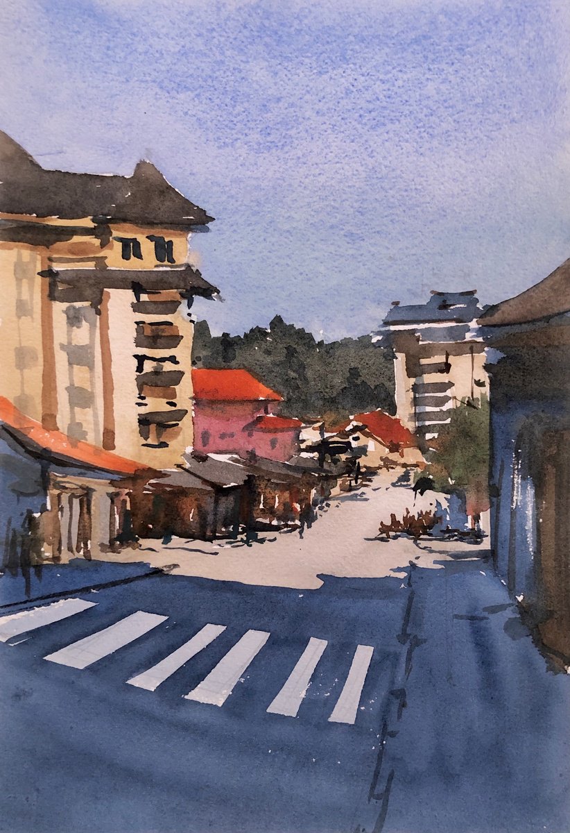 Impressionistic Cityscapes Watercolour By Olga Beloborodova, 8 X 12", Sketch 27, Original Artwork