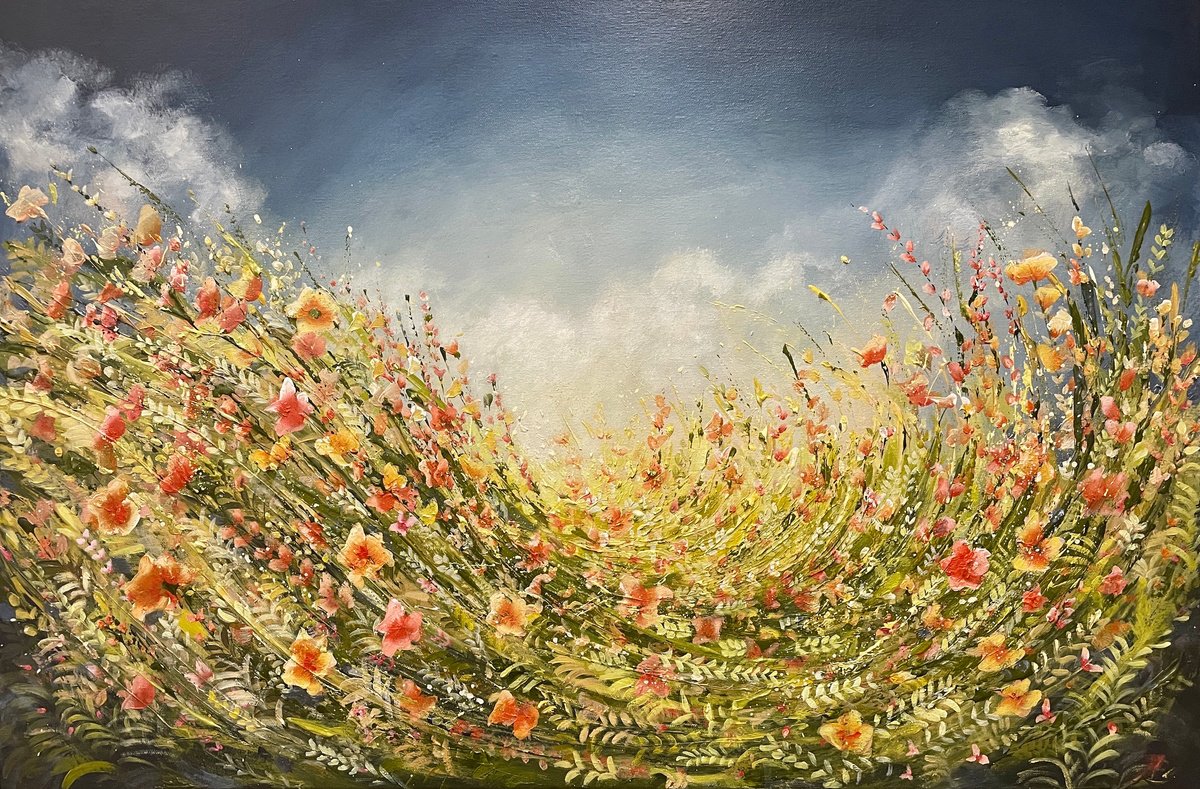 Expressive Landscape Acrylic Painting By Emma Sian Pritchard, 30 X 20, Follow The Path.., Original Artwork