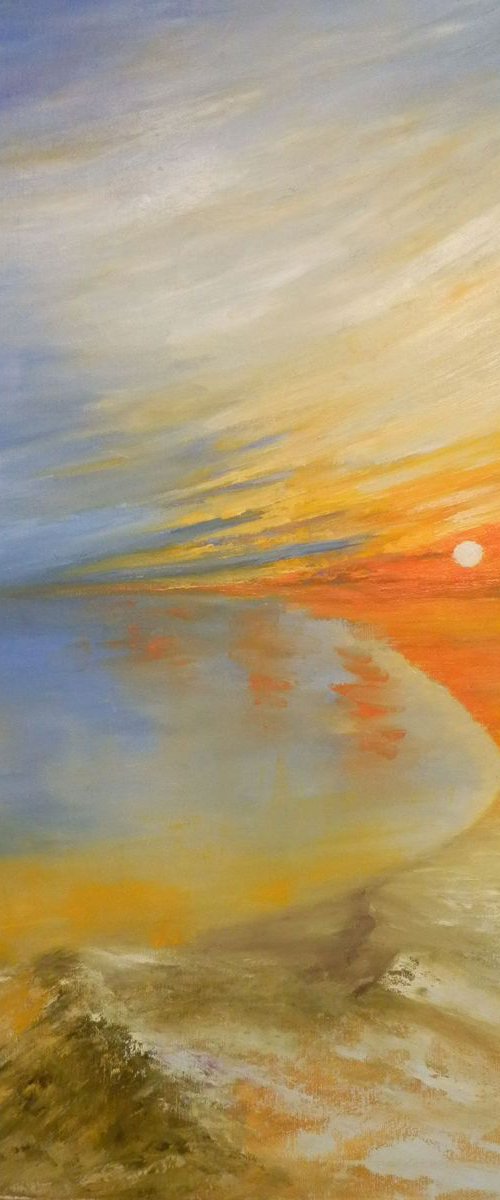 Sunset on the beach by Maria Karalyos