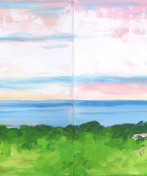 Diptych Pink Sky by Mariann Johansen-Ellis