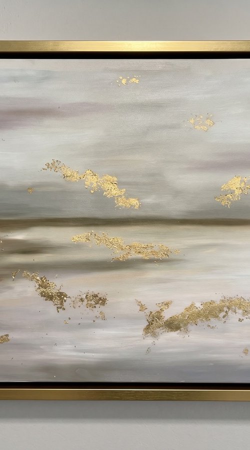 Contemporary Abstract Oil 100x75cm Gold Leaf by Abigail Wilson