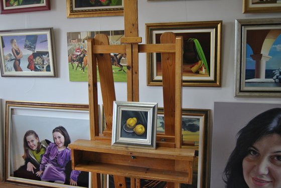 Still life with quinces , Original oil on canvas painting