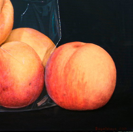 Hyperrealistic still life "Just Tender Peaches..."