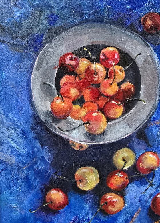 Cherries on Blue