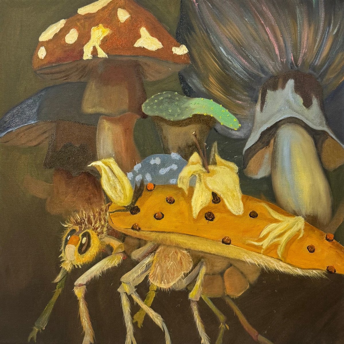 Impressionistic Animal Oil Painting By Chao Wang, 18 X 18, Moving Day, Original Artwork