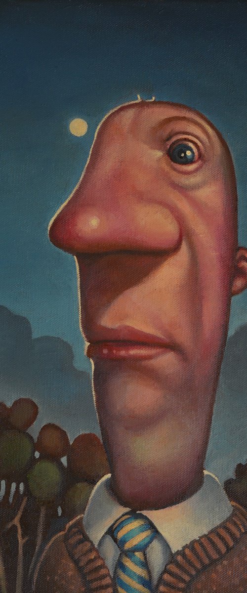 A moon lovingly obsessed with a wee man by Rory Mitchell