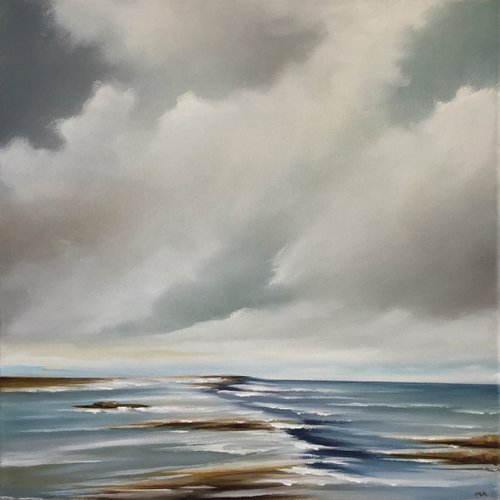 Where The Tides Take Us - Original Seascape Oil Painting on Stretched Canvas by MULLO ART