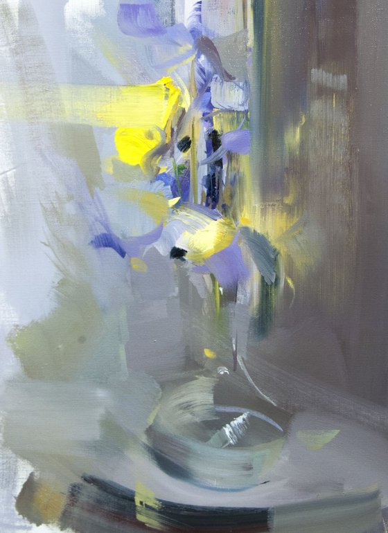 Abstract Floral Painting - Irises