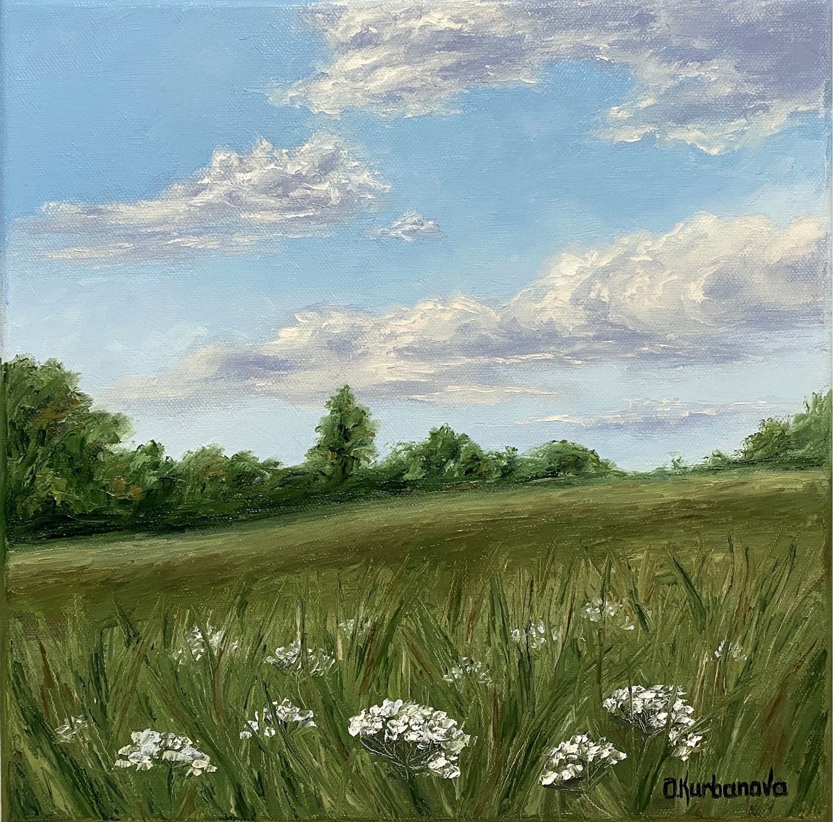 Countryside By Olga Kurbanova, 12 X 12, Artwork For Sale On Artfinder
