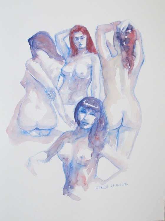 female nude 4 poses