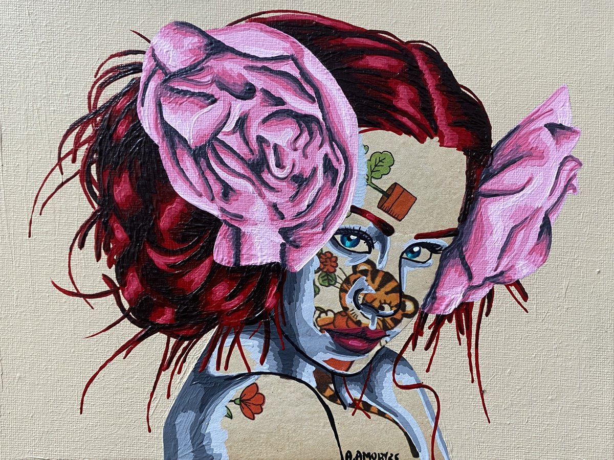 Portrait Collage By Annabelle Amory, 9 X 7, Spring, Original Artwork