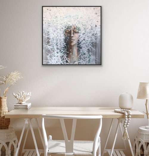 Spring garden. Portrait. one of a kind, original painting. by Galina Poloz
