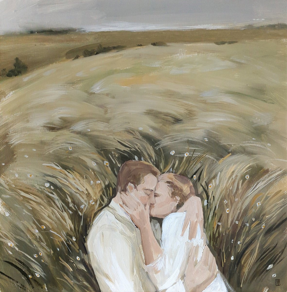 Loving couple in the field by Olha Vlasova