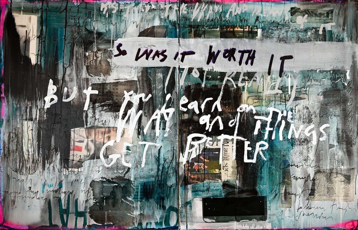 Abstract Painting By Niki Hare, 56 X 36", So Was It Worth It, Original Artwork