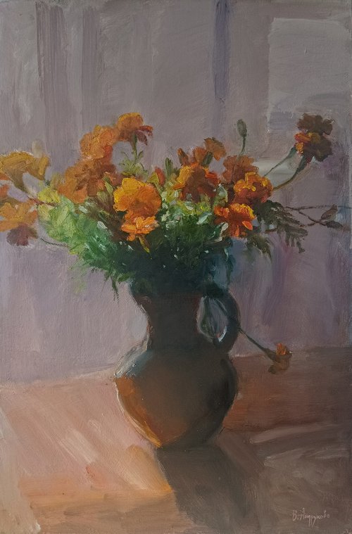 Marigolds in the sun by Valentina Andrukhova