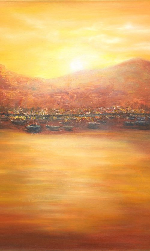 Sunset at the port by Ludmilla Ukrow