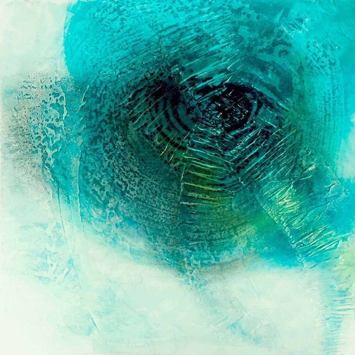 Abstract Landscape Acrylic Painting By Natasha Dess, 12 X 12", Sirius, Original Artwork