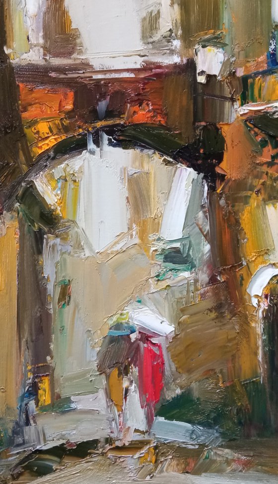 Stroll (50x35cm, oil/canvas, abstract portrait)