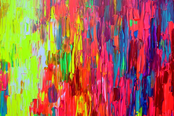 55x31.5'' FREE SHIPPING Large Ready to Hang Abstract Painting - XXXL Huge Colourful Modern Abstract Big Painting, Large Colorful Painting - Ready to Hang, Hotel and Restaurant Wall Decoration, Happy Gypsy Dance