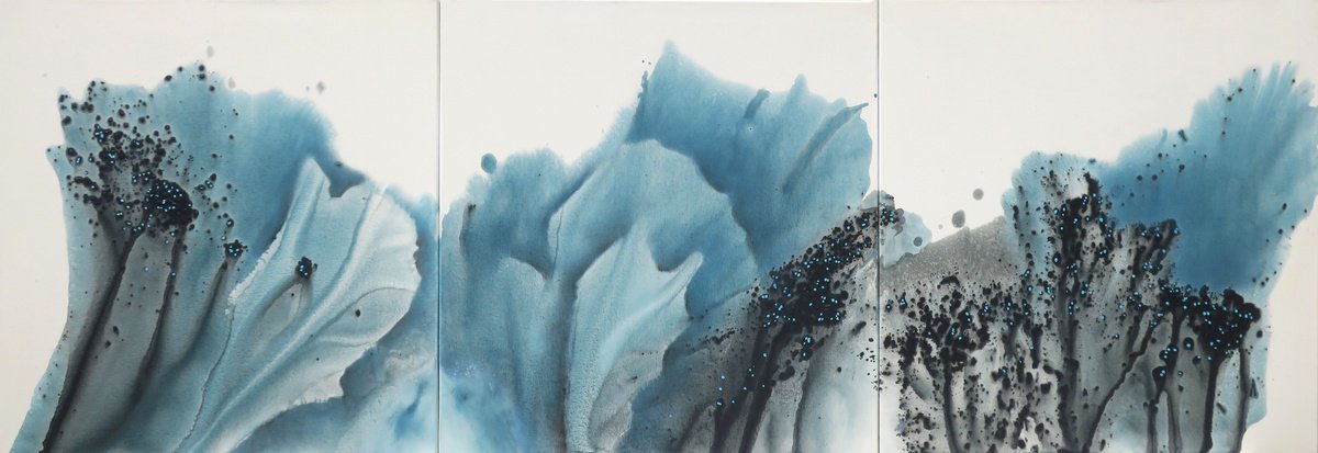 Abstract Acrylic Painting By Muriel Napoli, 94 X 31", Nature 287, Original Artwork