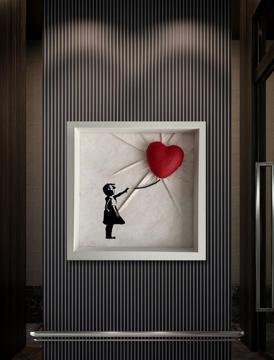 Girl With a Red Heart Balloon