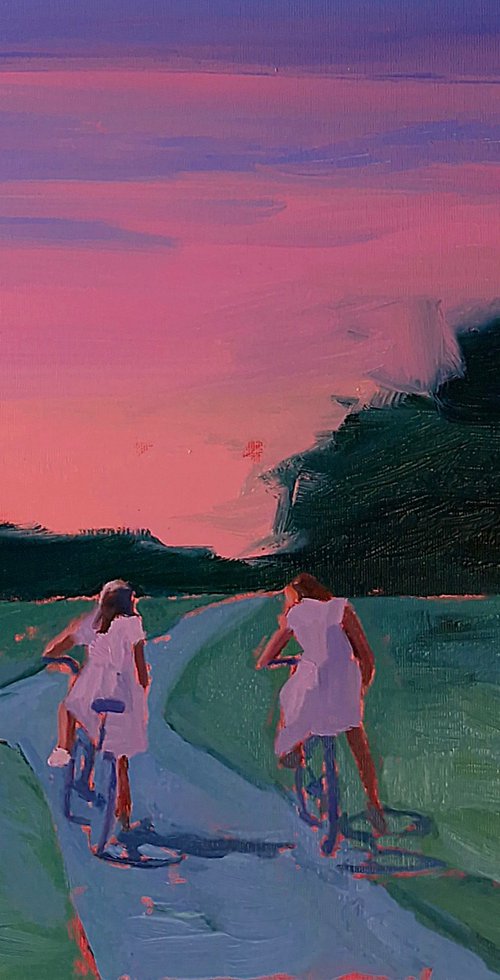 "Summer evening" Summer walk with bicycles by Yana Sagan