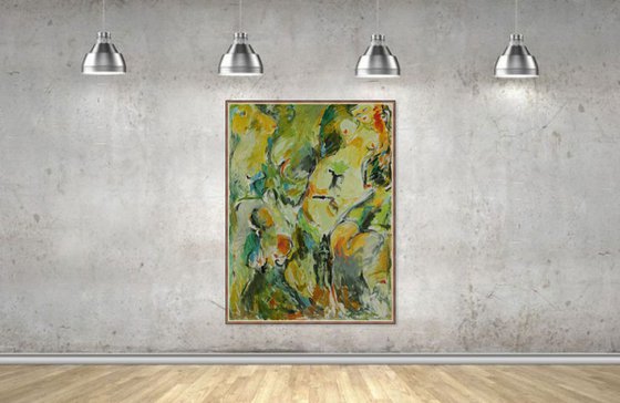 FLIGHT OF A BUTTERFLY - nude abstract original painting, erotic, interior art