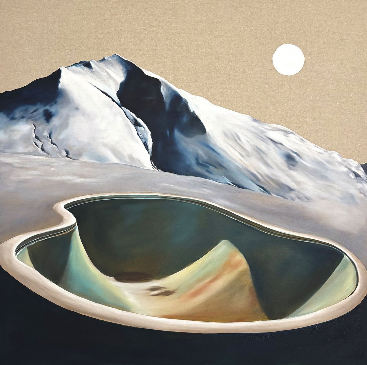 Surrealistic Oil Painting , Winterscape By Sofia Fresia, 39 X 39, Artwork For Sale On Artfinder