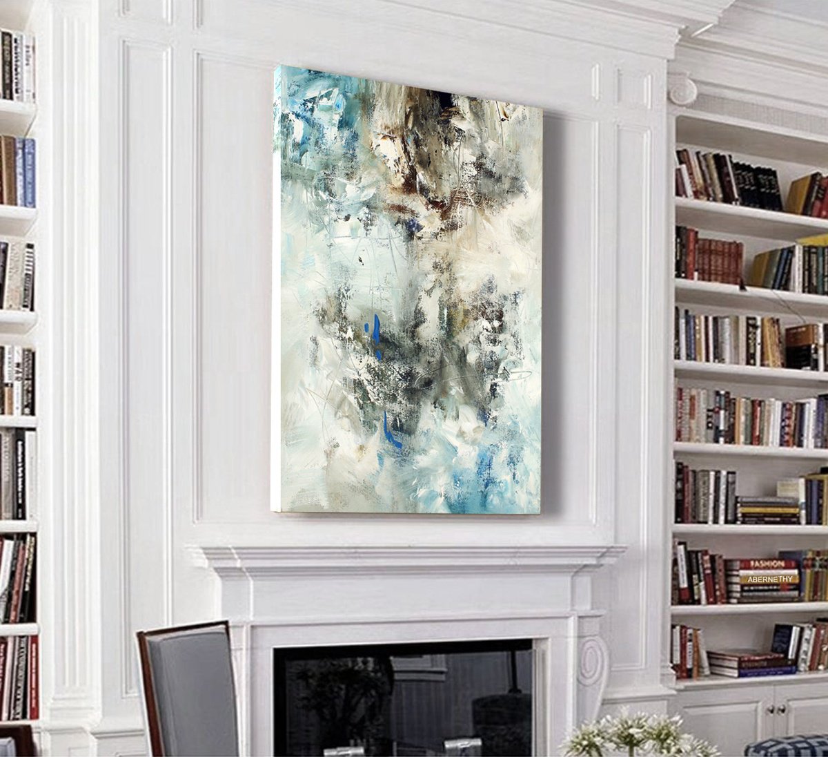 Abstract Oil Painting By Hugh Abernethy, 36 X 48, Mewdol, Original Artwork