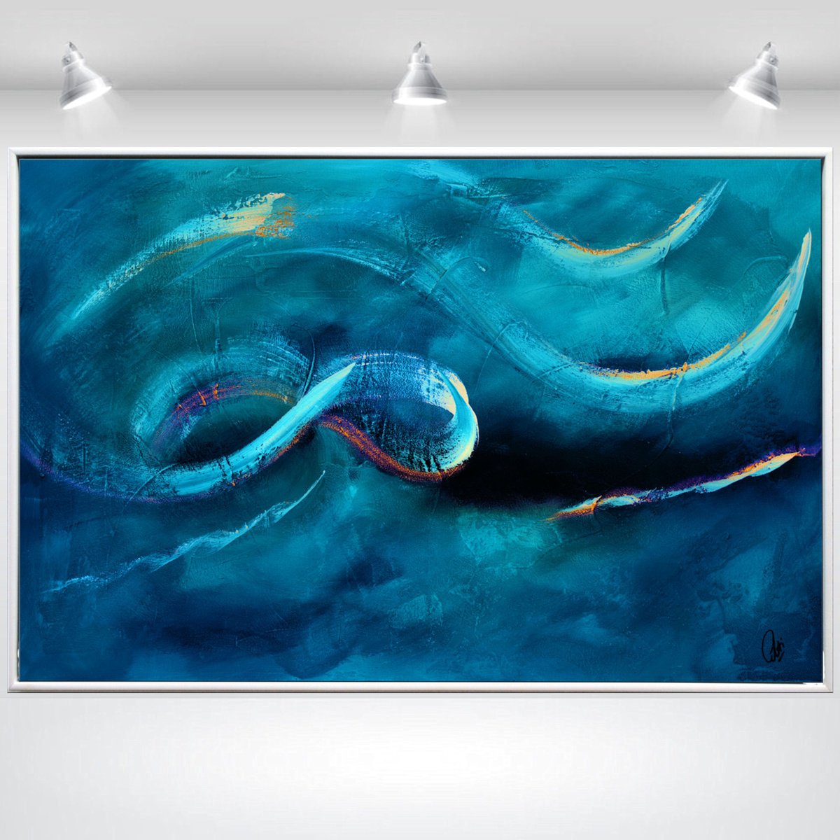 Abstract Acrylic Painting By Edelgard Schroer, 46 X 31, Ending Infinity, Original Artwork