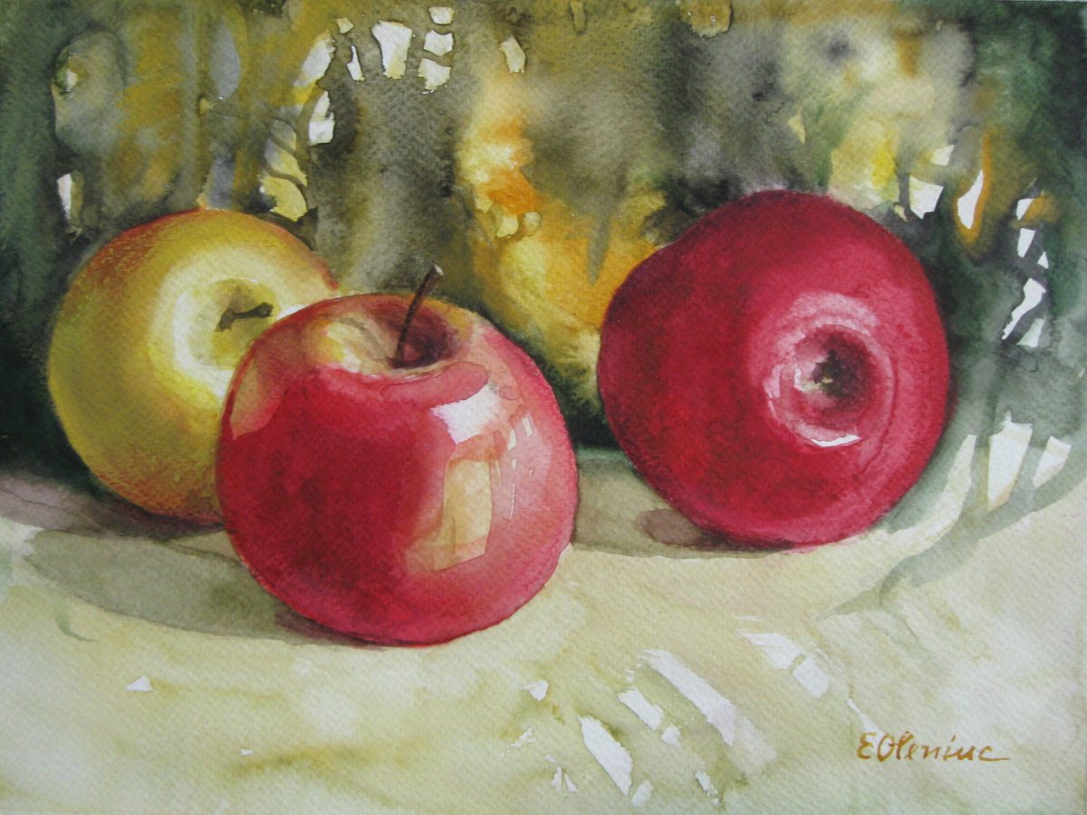 Impressionistic Still Life Watercolour By Elena Oleniuc, 13 X 9, Fruits Of The Earth, Original Artwork