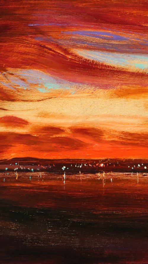Sunset Harbor by Chin H Shin