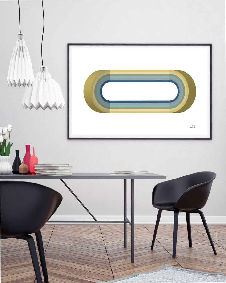 Geometric Abstract Giclee Print By Leigh Bagley, 39 X 28", Bend, Original Artwork