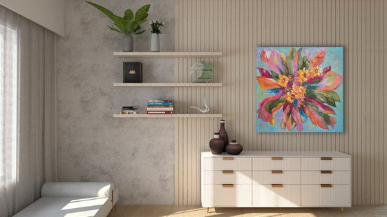 XL size abstract emotional painting JOYFUL MOOD