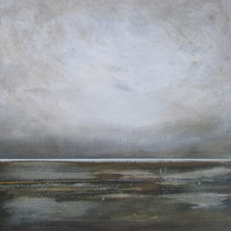 Autumn Flows, a large muted minimalist striped a | Artfinder