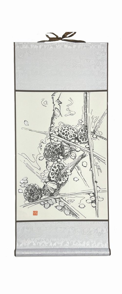 Lotus pond. Sakura by Guzel Min