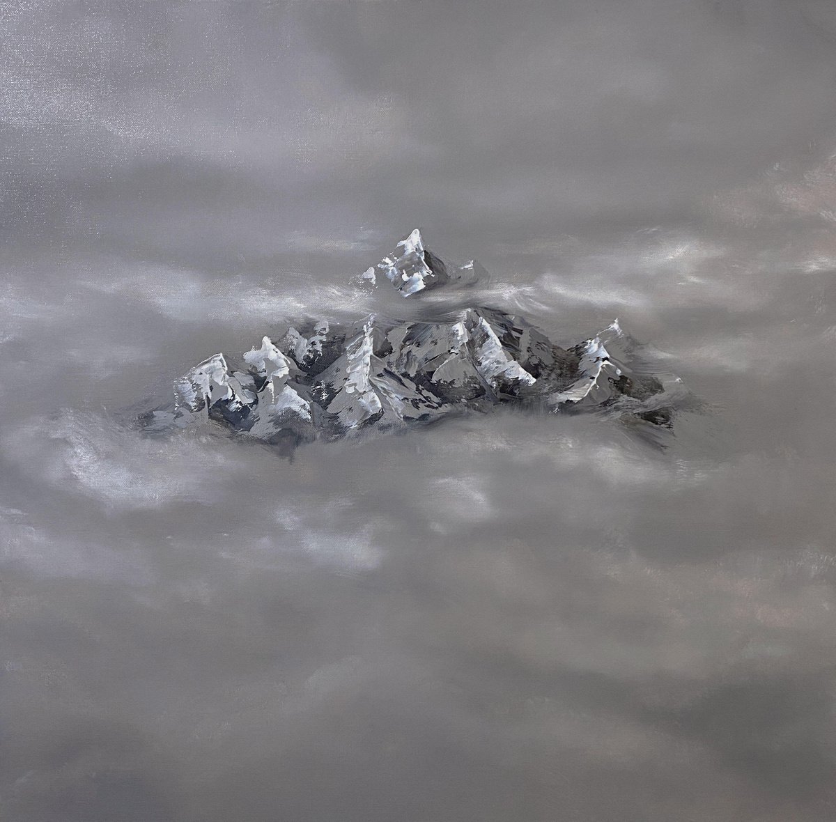 Through the clouds, 60 ? 60 cm, oil on canvas by Marina Zotova