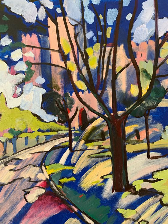 Pink and Blue Landscape