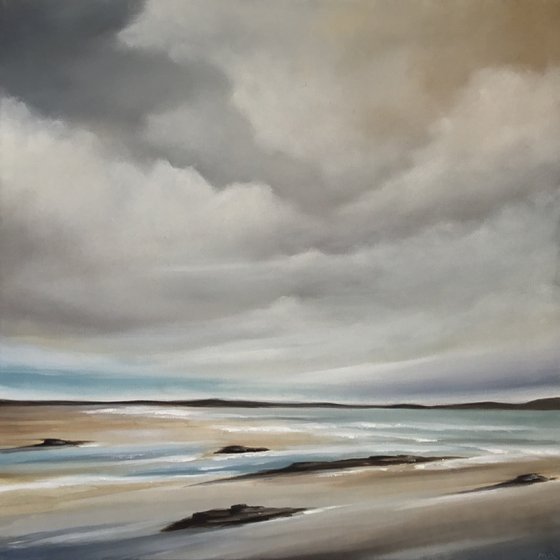 Whispers Across The Sands - Original Seascape Oil Painting on Stretched Canvas