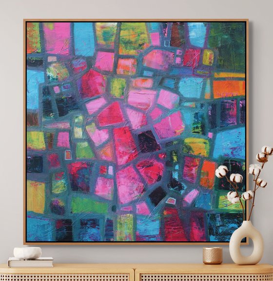 Abstract in Pink and Blue