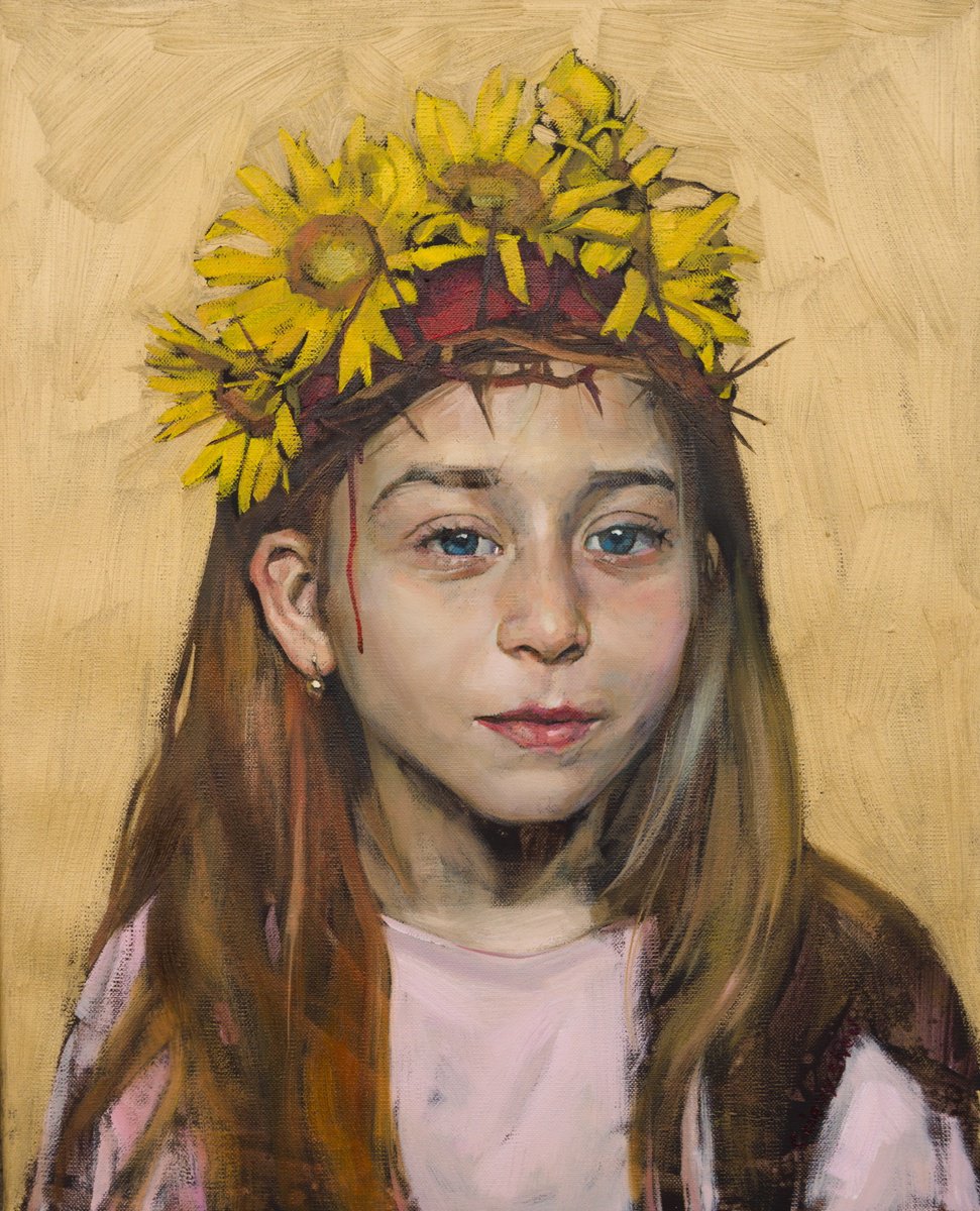 Photorealistic Portrait Oil Painting By Oleksii Gnievyshev, 16 X 20", Ivanka, Original Artwork