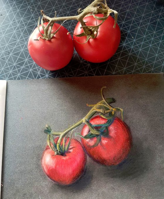 Sicilian tomatoes.  24x18 cm. Pomodori siciliani