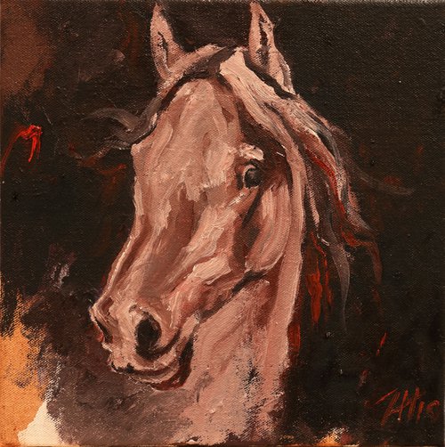 Equine Head Arab White (study 19) by Zil Hoque
