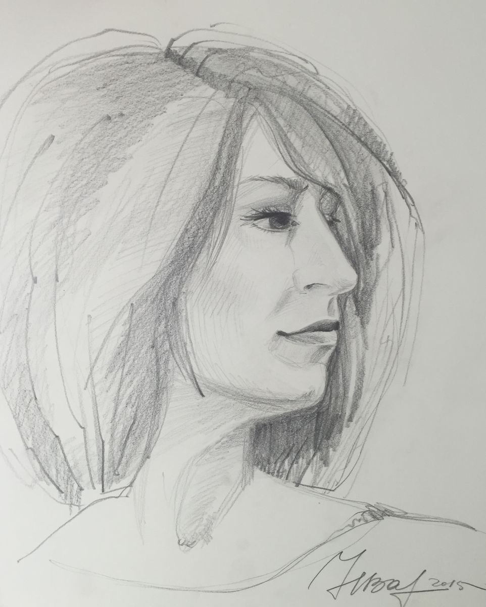 Resolve-pensil drawing. Female portrait by Natalya Burgos